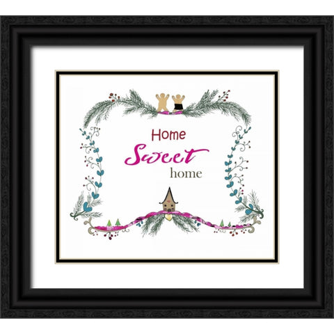 Home Sweet Home Gingerbread Black Ornate Wood Framed Art Print with Double Matting by Ogren, Sarah
