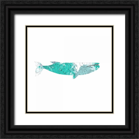 Blue Whale Black Ornate Wood Framed Art Print with Double Matting by Ogren, Sarah