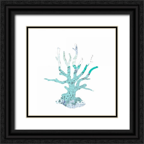 Blue Coral Black Ornate Wood Framed Art Print with Double Matting by Ogren, Sarah