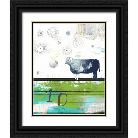 Cow 10 Black Ornate Wood Framed Art Print with Double Matting by Ogren, Sarah