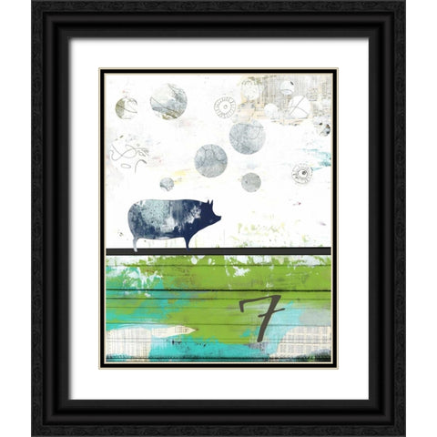 Pig 7 Black Ornate Wood Framed Art Print with Double Matting by Ogren, Sarah