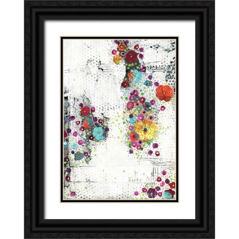 Floral I Black Ornate Wood Framed Art Print with Double Matting by Ogren, Sarah