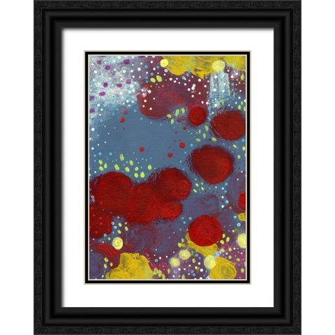 Big Red Flowers Abstract Black Ornate Wood Framed Art Print with Double Matting by Ogren, Sarah