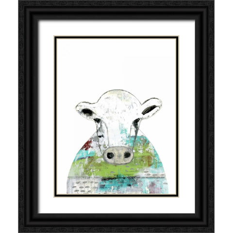 Collage Cow II Black Ornate Wood Framed Art Print with Double Matting by Ogren, Sarah