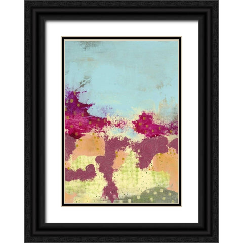 Abstract Roses Black Ornate Wood Framed Art Print with Double Matting by Ogren, Sarah