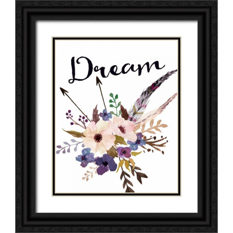 Dream Black Ornate Wood Framed Art Print with Double Matting by Moss, Tara