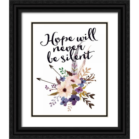 Hope Will Never Be Silent Black Ornate Wood Framed Art Print with Double Matting by Moss, Tara