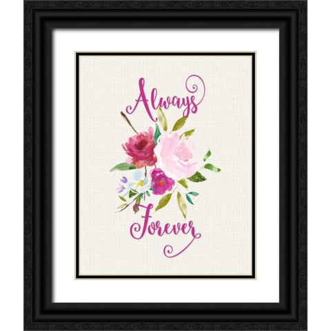 Always Forever Black Ornate Wood Framed Art Print with Double Matting by Moss, Tara