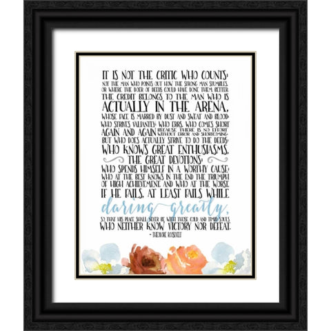 The Man in the Arena Black Ornate Wood Framed Art Print with Double Matting by Moss, Tara