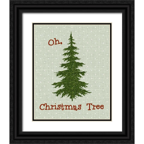 Oh Christmas Tree Black Ornate Wood Framed Art Print with Double Matting by Moss, Tara