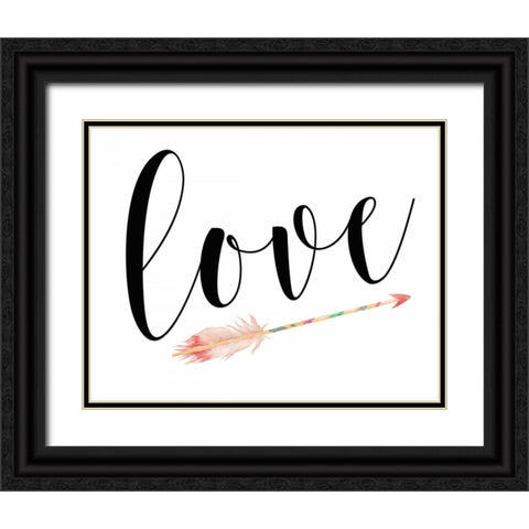 Love with Arrow Black Ornate Wood Framed Art Print with Double Matting by Moss, Tara