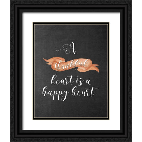 A Thankful Heart Black Ornate Wood Framed Art Print with Double Matting by Moss, Tara