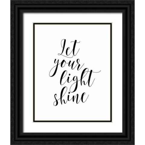 Let Your Light Sine Black Ornate Wood Framed Art Print with Double Matting by Moss, Tara