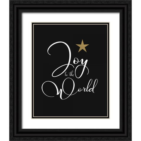 Joy to the World Black Ornate Wood Framed Art Print with Double Matting by Moss, Tara