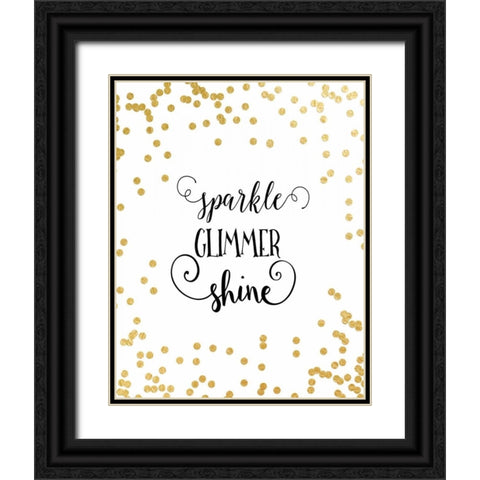 Sparkle, Glimmer, Shine Black Ornate Wood Framed Art Print with Double Matting by Moss, Tara
