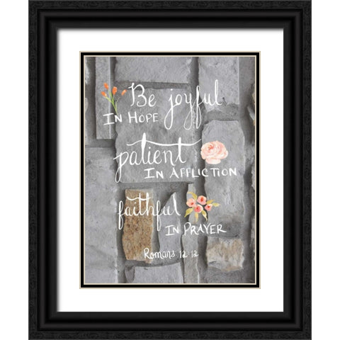 Romans 12:12 Brick II Black Ornate Wood Framed Art Print with Double Matting by Moss, Tara