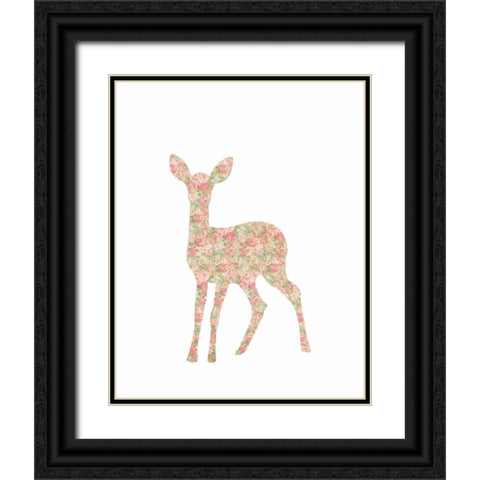 Shabby Chic Deer I Black Ornate Wood Framed Art Print with Double Matting by Moss, Tara