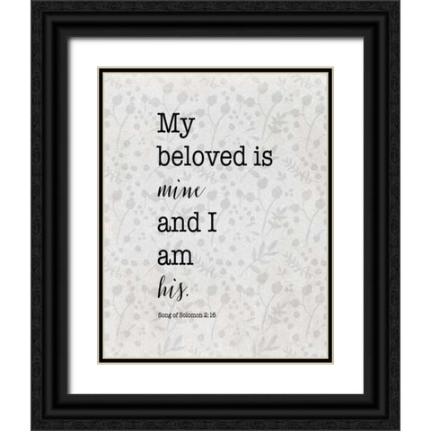 Song of Solomon 2:16 Black Ornate Wood Framed Art Print with Double Matting by Moss, Tara