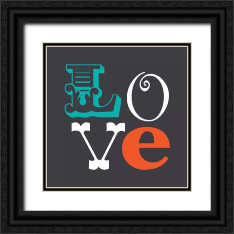 Love Black Ornate Wood Framed Art Print with Double Matting by Robinson, Tamara