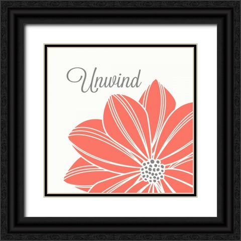 Unwind Black Ornate Wood Framed Art Print with Double Matting by Robinson, Tamara