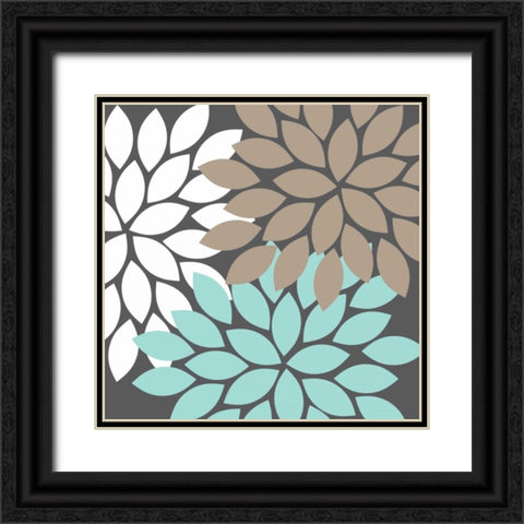 Flower Trio I Black Ornate Wood Framed Art Print with Double Matting by Robinson, Tamara