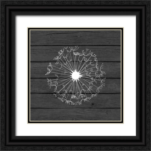 Grey Dandelion II Black Ornate Wood Framed Art Print with Double Matting by Robinson, Tamara