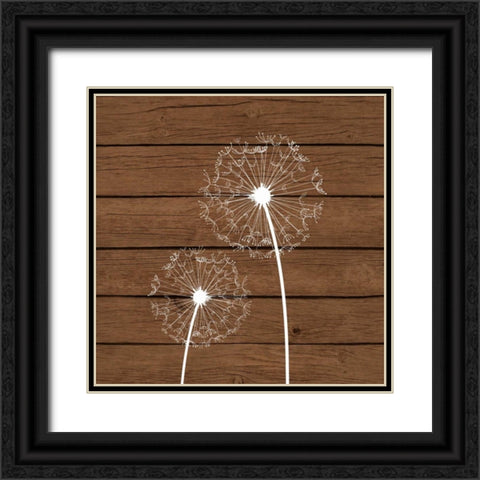 Brown Dandelion III Black Ornate Wood Framed Art Print with Double Matting by Robinson, Tamara