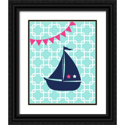 Sailboat Chain II Black Ornate Wood Framed Art Print with Double Matting by Robinson, Tamara