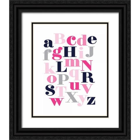 ABC Black Ornate Wood Framed Art Print with Double Matting by Robinson, Tamara