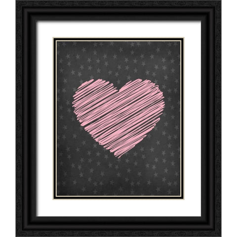 Heart Black Ornate Wood Framed Art Print with Double Matting by Robinson, Tamara