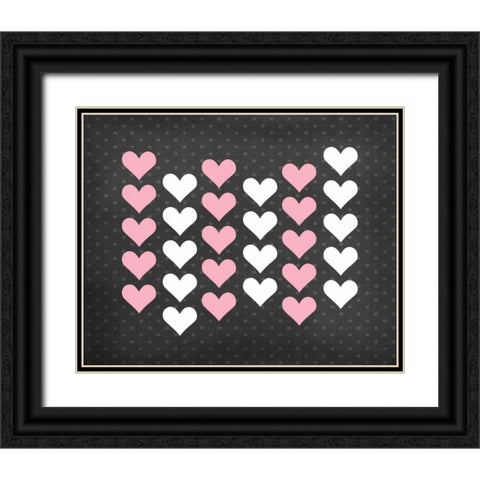 Heart II Black Ornate Wood Framed Art Print with Double Matting by Robinson, Tamara