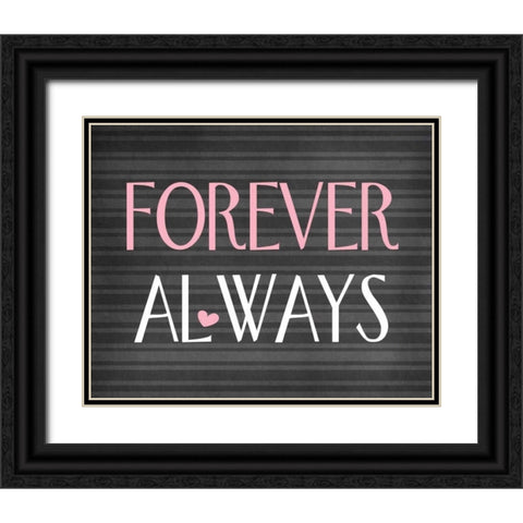 Forever Always Black Ornate Wood Framed Art Print with Double Matting by Robinson, Tamara