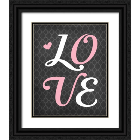 Love Black Ornate Wood Framed Art Print with Double Matting by Robinson, Tamara