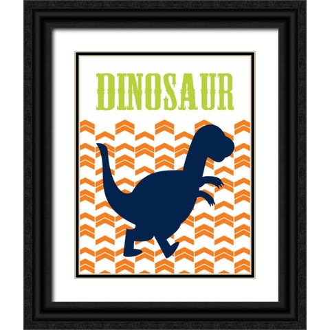 Dino III Black Ornate Wood Framed Art Print with Double Matting by Robinson, Tamara