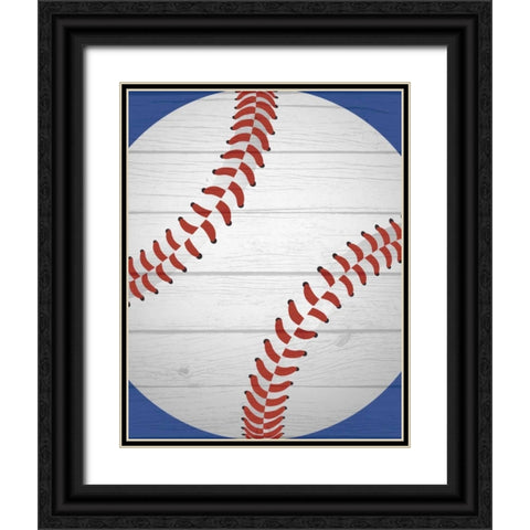 Baseball II Black Ornate Wood Framed Art Print with Double Matting by Robinson, Tamara