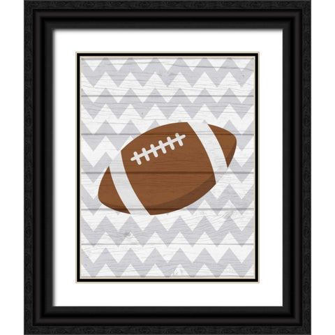 Football Black Ornate Wood Framed Art Print with Double Matting by Robinson, Tamara