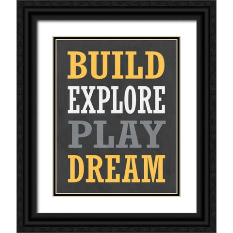 Construction V Black Ornate Wood Framed Art Print with Double Matting by Robinson, Tamara