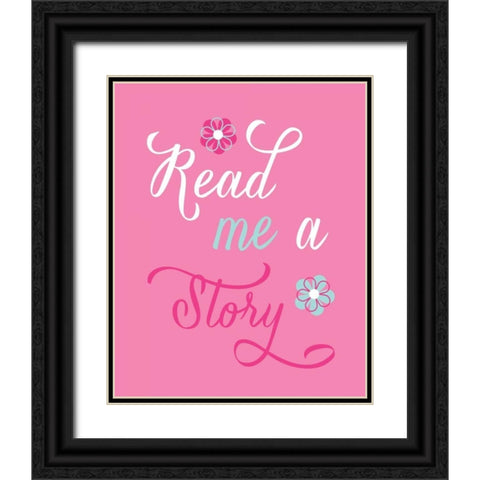 Read Me a Story Black Ornate Wood Framed Art Print with Double Matting by Robinson, Tamara