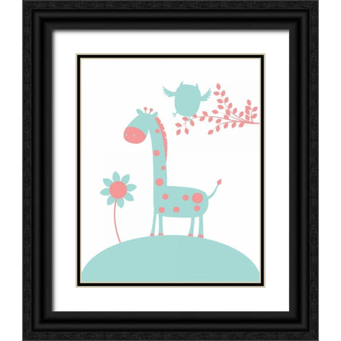 Giraffe Black Ornate Wood Framed Art Print with Double Matting by Robinson, Tamara