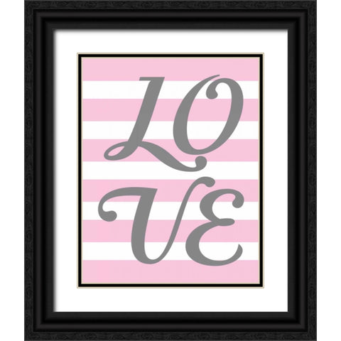 Love Stripe Black Ornate Wood Framed Art Print with Double Matting by Robinson, Tamara
