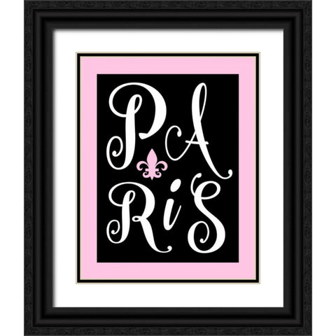 Paris Black Ornate Wood Framed Art Print with Double Matting by Robinson, Tamara