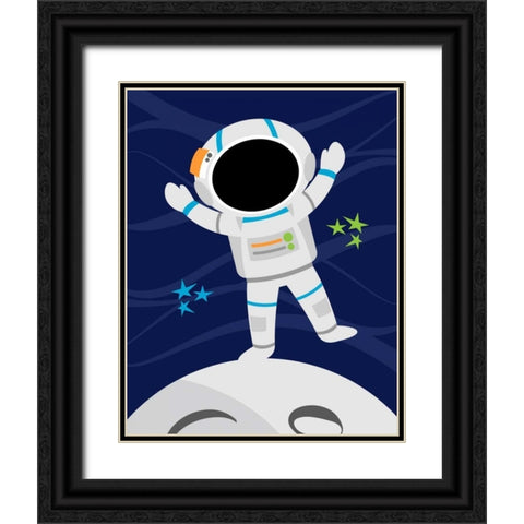 Space Man Black Ornate Wood Framed Art Print with Double Matting by Robinson, Tamara