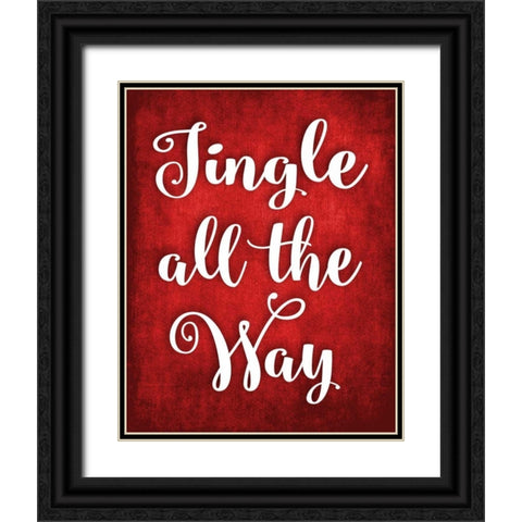 Jingle All the Way Black Ornate Wood Framed Art Print with Double Matting by Robinson, Tamara
