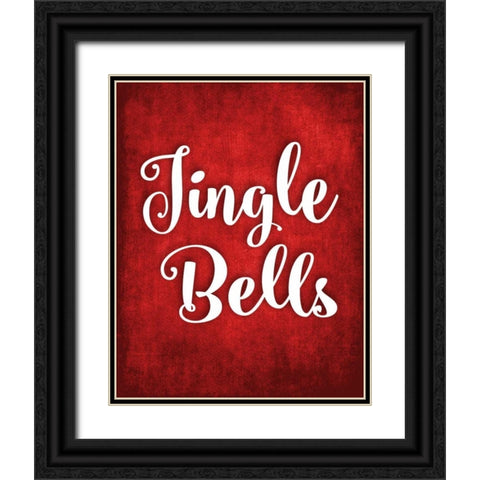 Jingle Bells Black Ornate Wood Framed Art Print with Double Matting by Robinson, Tamara