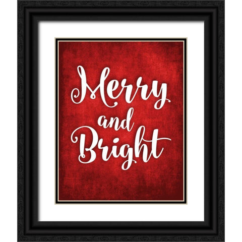 Merry and Bright Black Ornate Wood Framed Art Print with Double Matting by Robinson, Tamara