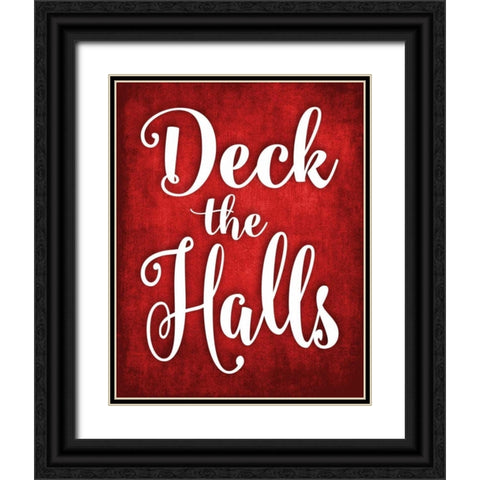 Deck the Halls Black Ornate Wood Framed Art Print with Double Matting by Robinson, Tamara
