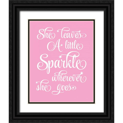 Sparkle Black Ornate Wood Framed Art Print with Double Matting by Robinson, Tamara