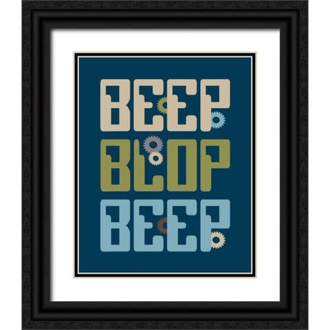 Robot Quote Black Ornate Wood Framed Art Print with Double Matting by Robinson, Tamara