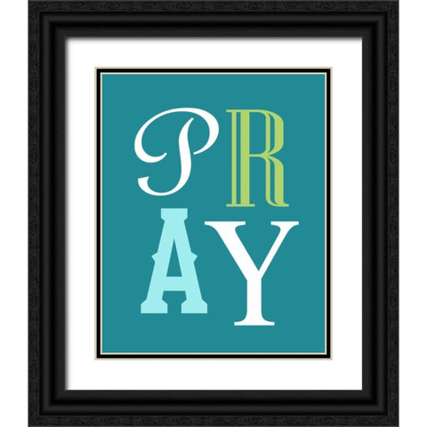 Pray Black Ornate Wood Framed Art Print with Double Matting by Robinson, Tamara