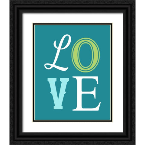 Love Black Ornate Wood Framed Art Print with Double Matting by Robinson, Tamara